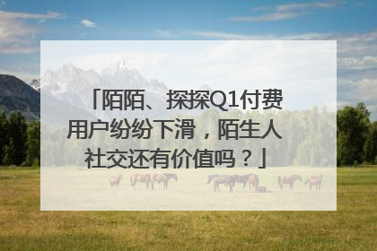 陌陌、探探Q1付费用户纷纷下滑，陌生人社交还有价值吗？